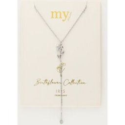 Collier à pendentif et strass Birth Flower My Jewellery Argenté/Doré M femme
