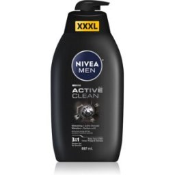 NIVEA MEN Active Clean Gel douche pour homme 887 ml