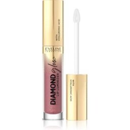 Eveline Cosmetics Diamond Glow brillant à lèvres scintillant à l'acide hyaluronique teinte 11 Rose Nude 4,5 ml