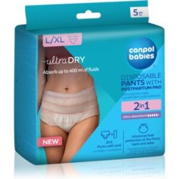 Canpol babies Pants With Postpartum Pad culottes post-accouchement à usage unique 2 en 1 L/XL 5 pcs