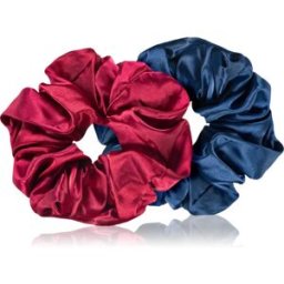 BrushArt Hair Large satin scrunchie set élastiques à cheveux Red & Blue