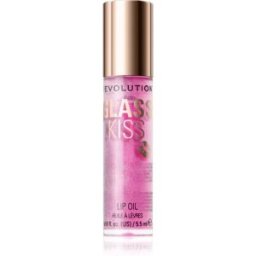 Revolution Glass Kiss huile pailletée lèvres teinte Enchanted Purple 5.5 ml