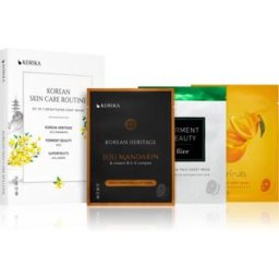 KORIKA KOREAN SKIN CARE ROUTINE SET OF 3 BRIGHTENING SHEET MASKS ensemble pour une peau lumineuse