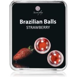Secret play Brazilian 2 Balls Set huile pour le corps Strawberry 8 g