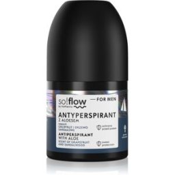 so!flow Men Antiperspirant anti-transpirant roll-on pour homme Aloe scent of Grapefruit and Sandalwood 50 ml