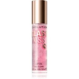 Revolution Glass Kiss huile pailletée lèvres teinte Fairytale Peach 5.5 ml