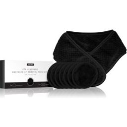 Notino Spa Collection Spa headband and make-up removal pads set ensemble démaquillant avec bandeau spa Black 7 pcs