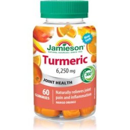 Jamieson Turmeric Gummies 6250 mg capsules molles à mâcher pour préserver la vitalité saveur Mango Orange 60 pcs