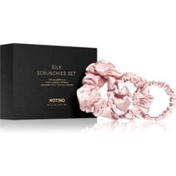 Notino Silk Collection Scrunchie Set lot de chouchous en soie teinte Pink