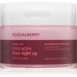 EQQUALBERRY Collagen Pore-Tight Up Gel Toner Pads patchs tonifiants pour resserrer les pores 60 pcs