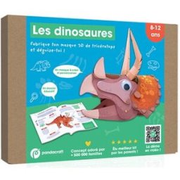 Les dinosaures : Kit Pandacraft 8-12 ans : Fabrique ton masque 3D de tricératops et déguise-toi ! Serre, Marie Pandacraft