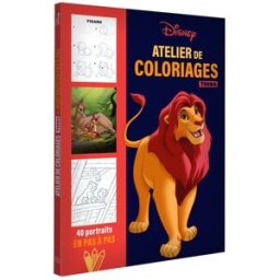 : Atelier de coloriages Teens : Portraits en pas à pas disney Hachette jeunesse-Disney