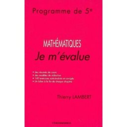 Mathématiques, programme de 5e Thierry Lambert Economica