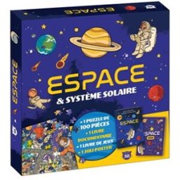 Espace & Système solaire : 1 puzzle de 100 pièces, 1 livre documentaire, 1 livre de jeux, 1 joli pos Christine Aubouin, Charlène Delbarre Ed. 365