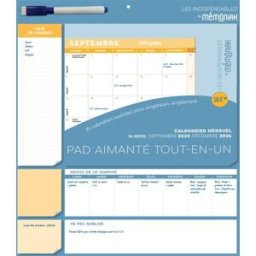 Pad mensuel aimanté tout-en-un 2026 : 16 mois, de septembre 2025 à décembre 2026 Editions 365 Ed. 365