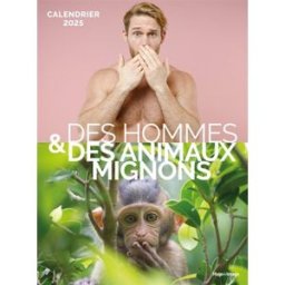 Calendrier mural des hommes & des animaux mignons 2025 Collectif Hugo Image