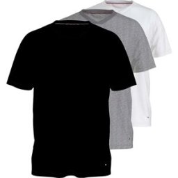 Tommy Hilfiger Maillot De Corps à Manches Courtes Et Col En V Um0um03929 3 Unités Black / White / Grey Heather XS Homme