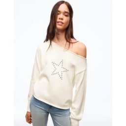 Bershka Pull Col Bateau Femme L Écru