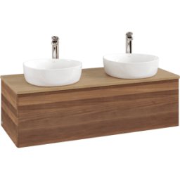 Villeroy und Boch Meuble vasque Villeroy & Boch Antao K35051HM 120 x 36 x 50 cm, percé pour robinetterie, plan vasque couleur chêne miel, noyer chaud