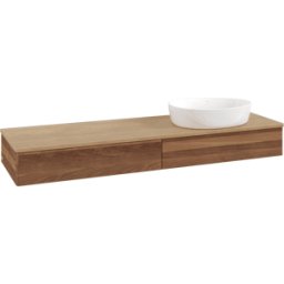 Villeroy und Boch Meuble vasque Villeroy & Boch Antao K16011HM 160 x 19 x 50 cm, plan vasque couleur chêne miel, noyer chaud