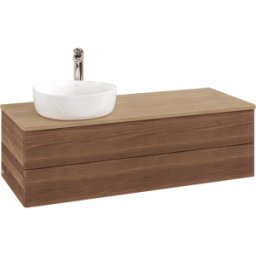 Villeroy und Boch Meuble vasque Villeroy & Boch Antao K22151HM 120 x 36 x 50 cm, percé pour robinetterie, plan vasque couleur chêne miel, noyer chaud