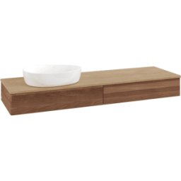Villeroy und Boch Meuble vasque Villeroy & Boch Antao K15111HM 160 x 19 x 50 cm, plan vasque couleur chêne miel, noyer chaud