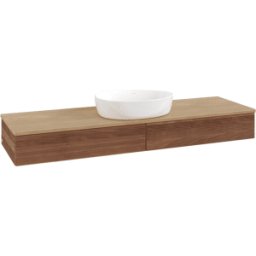 Villeroy und Boch Meuble vasque Villeroy & Boch Antao K14111HM 160 x 19 x 50 cm, plan vasque couleur chêne miel, noyer chaud