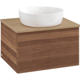 Villeroy und Boch Meuble vasque Villeroy & Boch Antao K29111HM 60x36x50cm, plan vasque couleur chêne miel, noyer chaud
