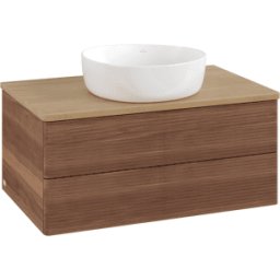 Villeroy und Boch Meuble vasque Villeroy & Boch Antao K19111HM 80x36x50cm, plan vasque couleur chêne miel, noyer chaud