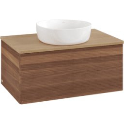 Villeroy und Boch Meuble vasque Villeroy & Boch Antao K30111HM 80x36x50cm, plan vasque couleur chêne miel, noyer chaud