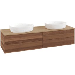 Villeroy und Boch Meuble vasque Villeroy & Boch Antao K28111HM 160 x 36 x 50 cm, plan vasque couleur chêne miel, noyer chaud
