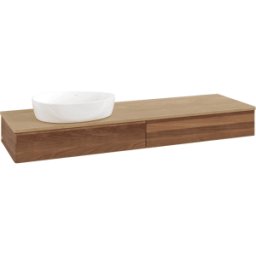 Villeroy und Boch Meuble vasque Villeroy & Boch Antao K15011HM 160 x 19 x 50 cm, plan vasque couleur chêne miel, noyer chaud