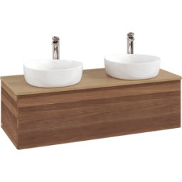Villeroy und Boch Meuble vasque Villeroy & Boch Antao K35151HM 120 x 36 x 50 cm, percé pour robinetterie, plan vasque couleur chêne miel, noyer chaud