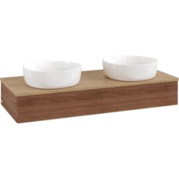 Villeroy und Boch Meuble vasque Villeroy & Boch Antao K13111HM 120 x 19 x 50 cm, plan vasque couleur chêne miel, noyer chaud