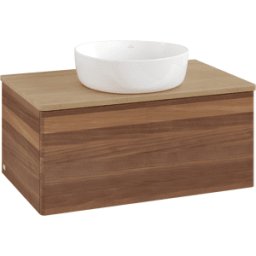 Villeroy und Boch Meuble vasque Villeroy & Boch Antao K30011HM 80x36x50cm, plan vasque couleur chêne miel, noyer chaud