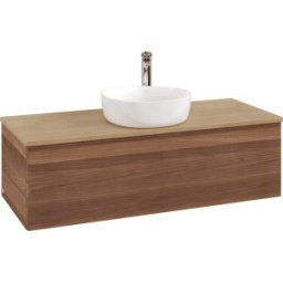 Villeroy und Boch Meuble vasque Villeroy & Boch Antao K32151HM 120 x 36 x 50 cm, percé pour robinetterie, plan vasque couleur chêne miel, noyer chaud