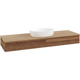 Villeroy und Boch Meuble vasque Villeroy & Boch Antao K14011HM 160 x 19 x 50 cm, plan vasque couleur chêne miel, noyer chaud