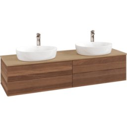 Villeroy und Boch Meuble vasque Villeroy & Boch Antao K28151HM 160 x 36 x 50 cm, percé pour robinetterie, plan vasque couleur chêne miel, noyer chaud