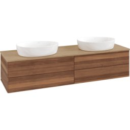 Villeroy und Boch Meuble vasque Villeroy & Boch Antao K28011HM 160 x 36 x 50 cm, plan vasque couleur chêne miel, noyer chaud