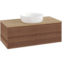 Villeroy und Boch Meuble vasque Villeroy & Boch Antao K20111HM 100 x 36 x 50 cm, plan vasque couleur chêne miel, noyer chaud