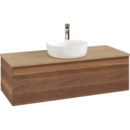 Villeroy und Boch Meuble vasque Villeroy & Boch Antao K32051HM 120 x 36 x 50 cm, percé pour robinetterie, plan vasque couleur chêne miel, noyer chaud