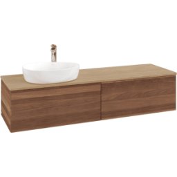Villeroy und Boch Meuble vasque Villeroy & Boch Antao K37151HM 160 x 36 x 50 cm, percé pour robinetterie, plan vasque couleur chêne miel, noyer chaud
