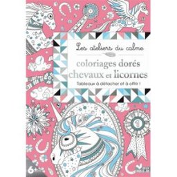 Coloriages dorés chevaux et licornes : tableaux à détacher et à offrir ! Jessica Secheret Deux coqs d'or