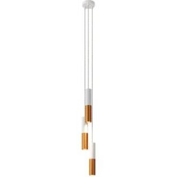 Creative Cables Suspension Luminaire Doble Tub-e14 3 Falls Matte White / Satin Copper One Size