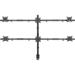 SpeaKa Professional Support de table pour écran SP-MM-1010 6 Écran(s) 43,2 cm (17) - 81,3 cm (32) noir (RAL 7001) inclinable, mobile