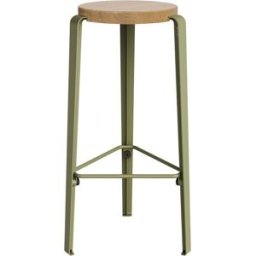 Tabouret de bar en chêne kaki 76cm MI LOU- TIPTOE