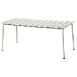 Table à manger d'extérieur rectangulaire en métal off-white 170x90x74cm - valerie_objects