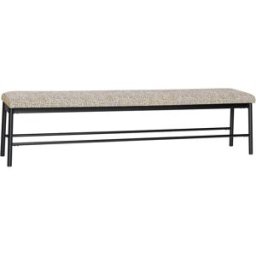 Banc en tissu vert clair et métal noir 182x38x46cm Long - Hübsch