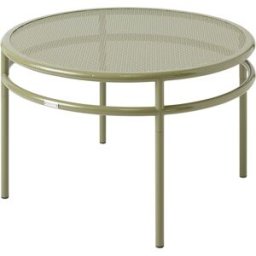Table basse ronde en acier tressé vert jonc T37 - Tolix