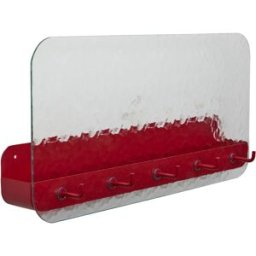 Etagère en verre et fer rouge texturé 60 cm Shack - Hübsch